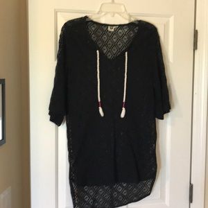 Roxy black bathing suit cover up